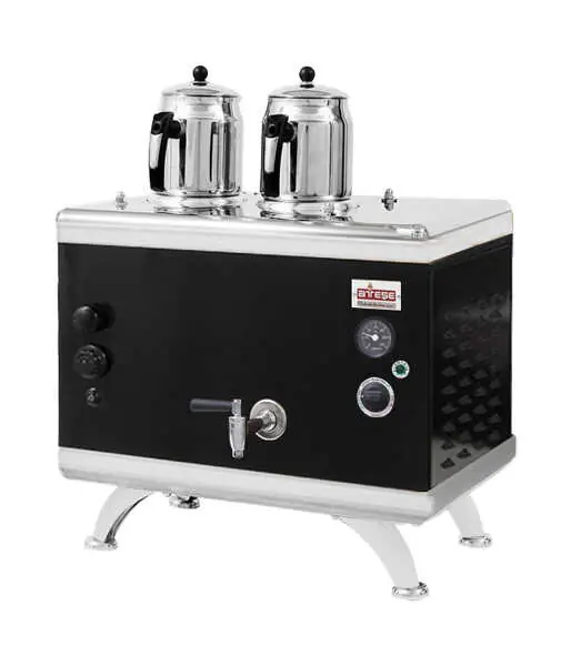 Ateşe Gold Compact Otomatik Gazlı Elektrikli Statik 2 Demlikli Çay Kazanı, 24 Litre