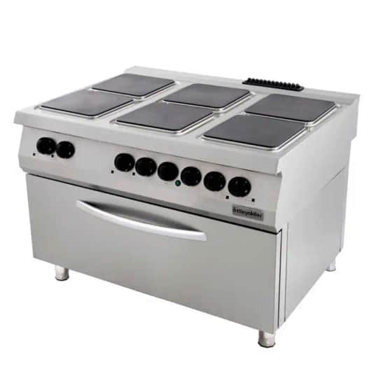 Öztiryakiler 900 Seri Kuzine Büyük Fırınlı Elektrikli 6 Kare Plate 120*90*85
