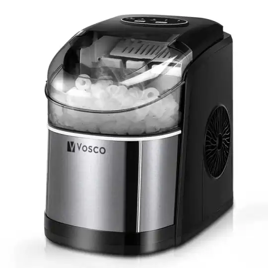 Vosco Buz Makinesi 12 Kg Set Üstü, Siyah