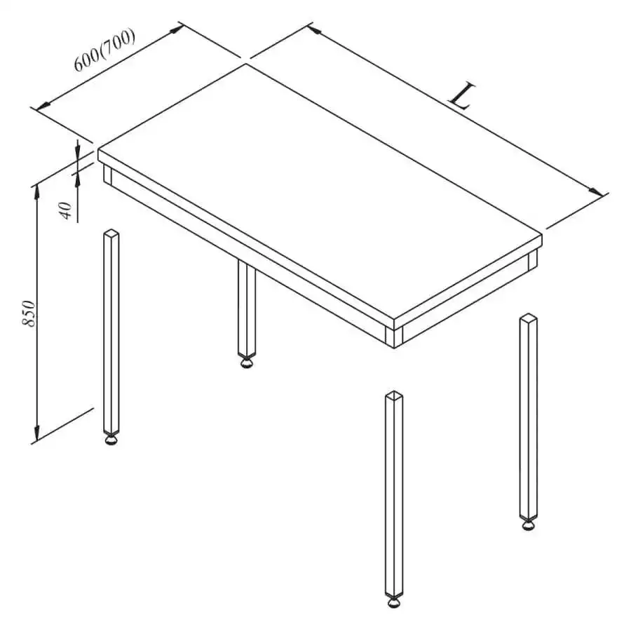 Öztiryakiler Çalışma Tezgahı Taban Rafsız Sırtsız Demonte 160x70x85 Cm