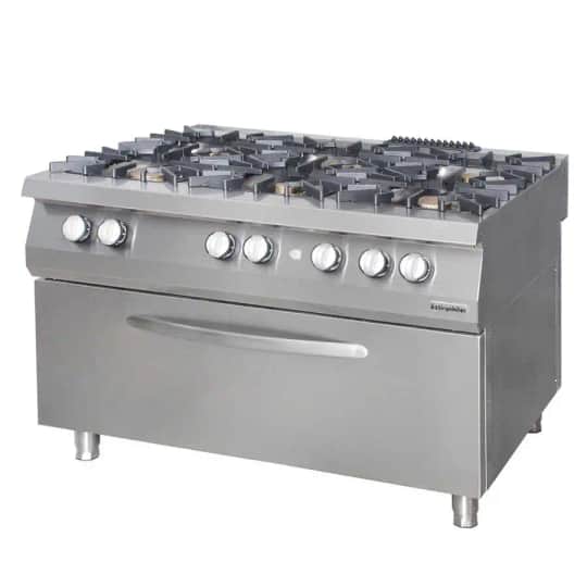Öztiryakiler 900 Seri Kuzine, Büyük Fırınlı, Gazlı, 6 Açık Ateş 120x90x85
