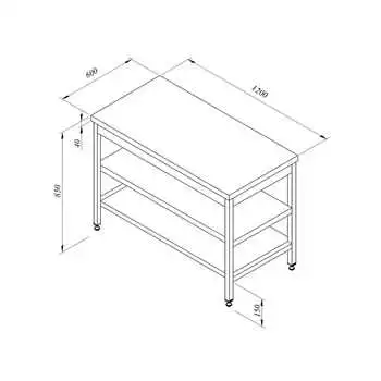 Öztiryakiler Çalışma Tezgahı Ara Raflı Sırtsız 120*60