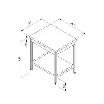 Öztiryakiler Çalışma Tezgahı Taban Raflı Sırtsız 60*60