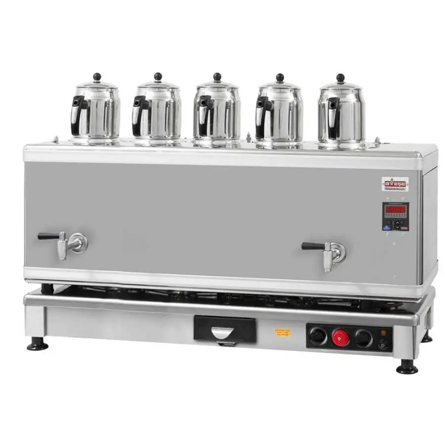 Ateşe Titanium İnoks Akıllı Dijital Çay Makinesi - 5 Demlikli - TIGE05