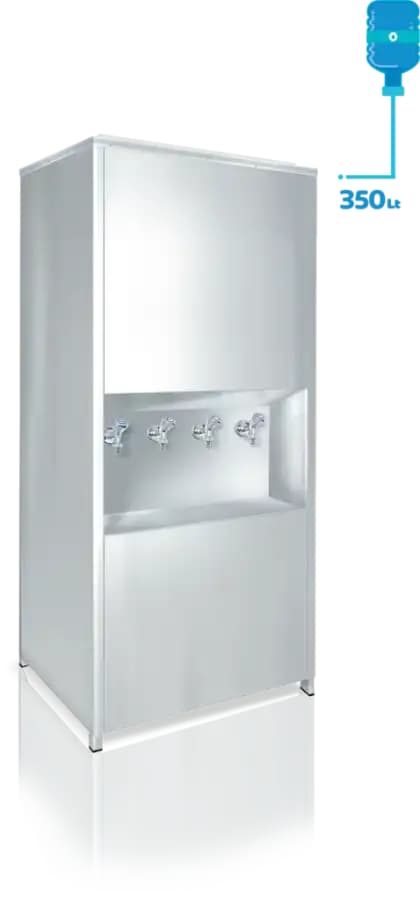 Emsaş EM350 Soğuk Su Sebili, 350 Litre, Komple Paslanmaz,4 Musluklu