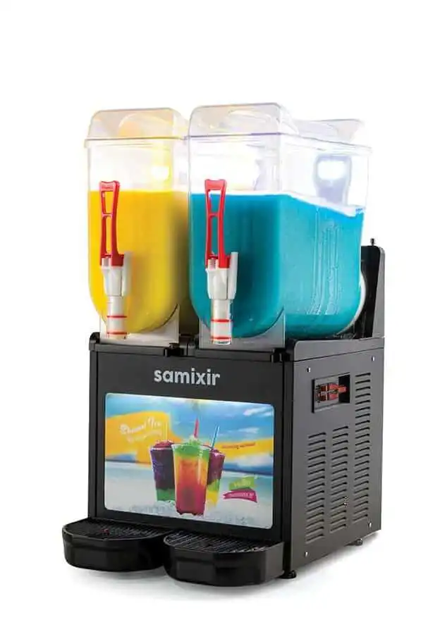 Samixir SLUSH24 Allure Twin Ice Slush Granita Milkshake ve Soğuk Meyve Suyu Dispenseri 12+12 L Siyah