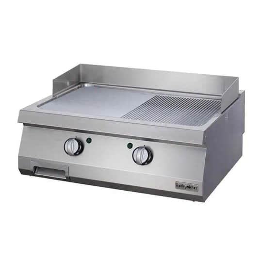 Öztiryakiler OGE 8070 1/2 N C Grill Plate Yarı Oluklu Elektrikli 80x70 cm Krom