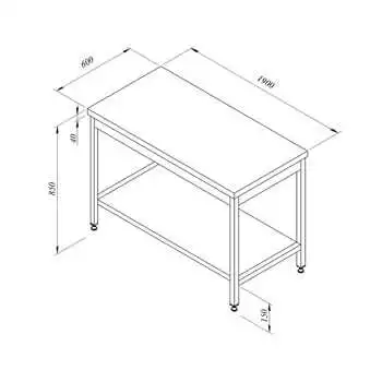Öztiryakiler Çalışma Tezgahı Taban Raflı Sırtsız 190*60
