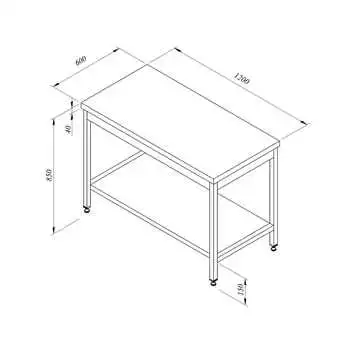 Öztiryakiler Çalışma Tezgahı Taban Raflı Sırtsız 120*60