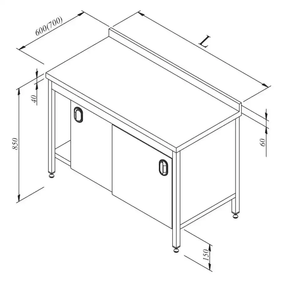 Öztiryakiler Çalışma Tezgahı Dolaplı 190x60 Cm