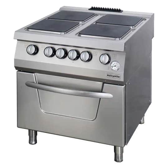Öztiryakiler 900 Seri Kuzine Fırınlı Elektrikli 4 Kare Plate 80*90*85