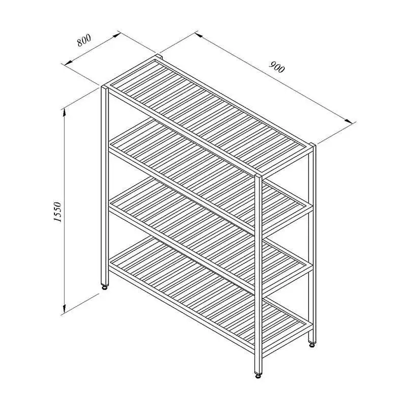 Öztiryakiler İstif Rafı 4 Izgara Tabla 90x80 cm