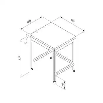 Öztiryakiler Çalışma Tezgahı Taban Rafsız Sırtsız 60*60
