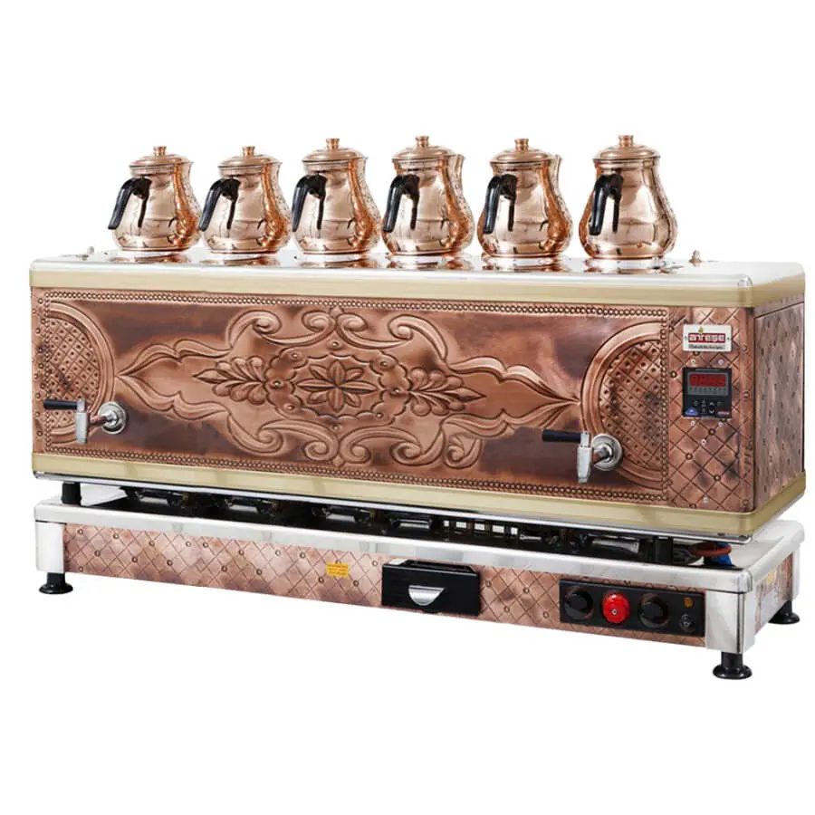 Ateşe Titanium Bakır Akıllı Dijital Çay Makinesi - 6 Demlikli - TAGE06