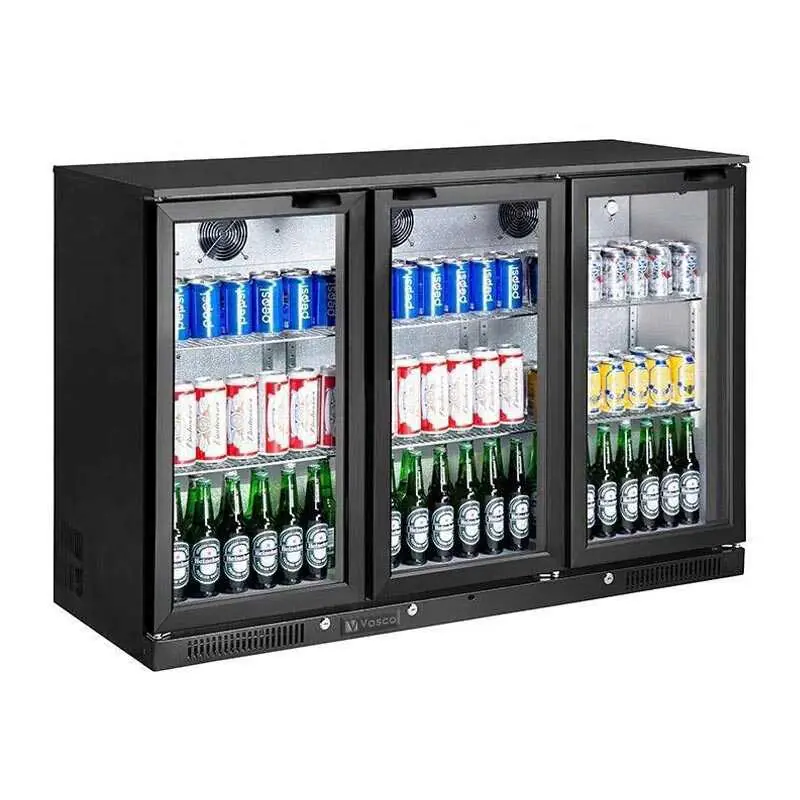 Vosco VBBC-350S 3 Kapılı Bar Arkası Şişe Soğutucu Dolap 338 Lt Siyah