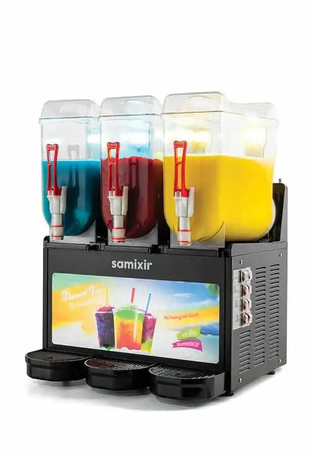 Samixir SLUSH36 Allure Triple Ice Slush Granita Milkshake ve Soğuk Meyve Suyu Dispenseri 12+12+12 L Siyah