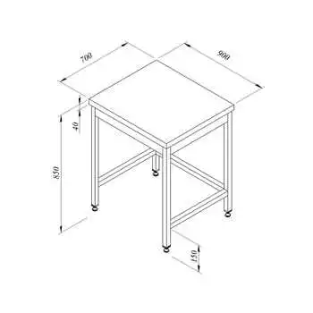 Öztiryakiler Çalışma Tezgahı Taban Rafsız Sırtsız 90*70