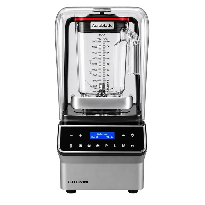 Felvini AeroBlade Dijital Bar Blender Gürültü Önleyici Kapaklı 2 Litre 1800 W Gri