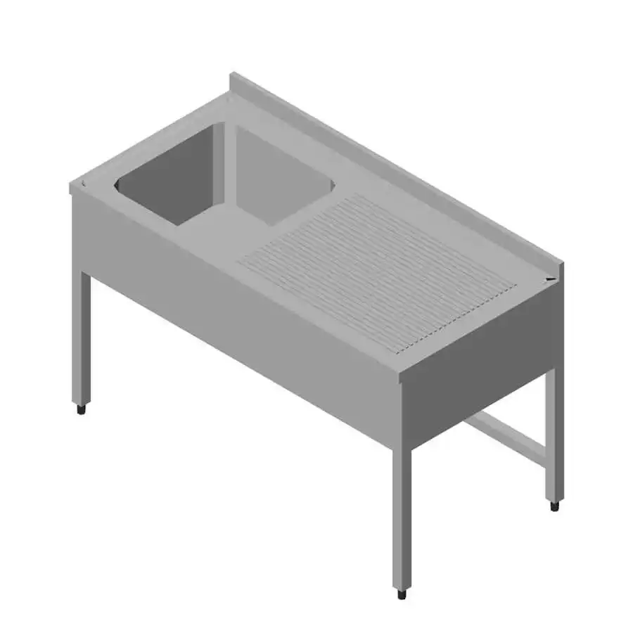 Öztiryakiler Evyeli Tezgah 1G/1D Sağ 3 Perdeli 140x60 Cm