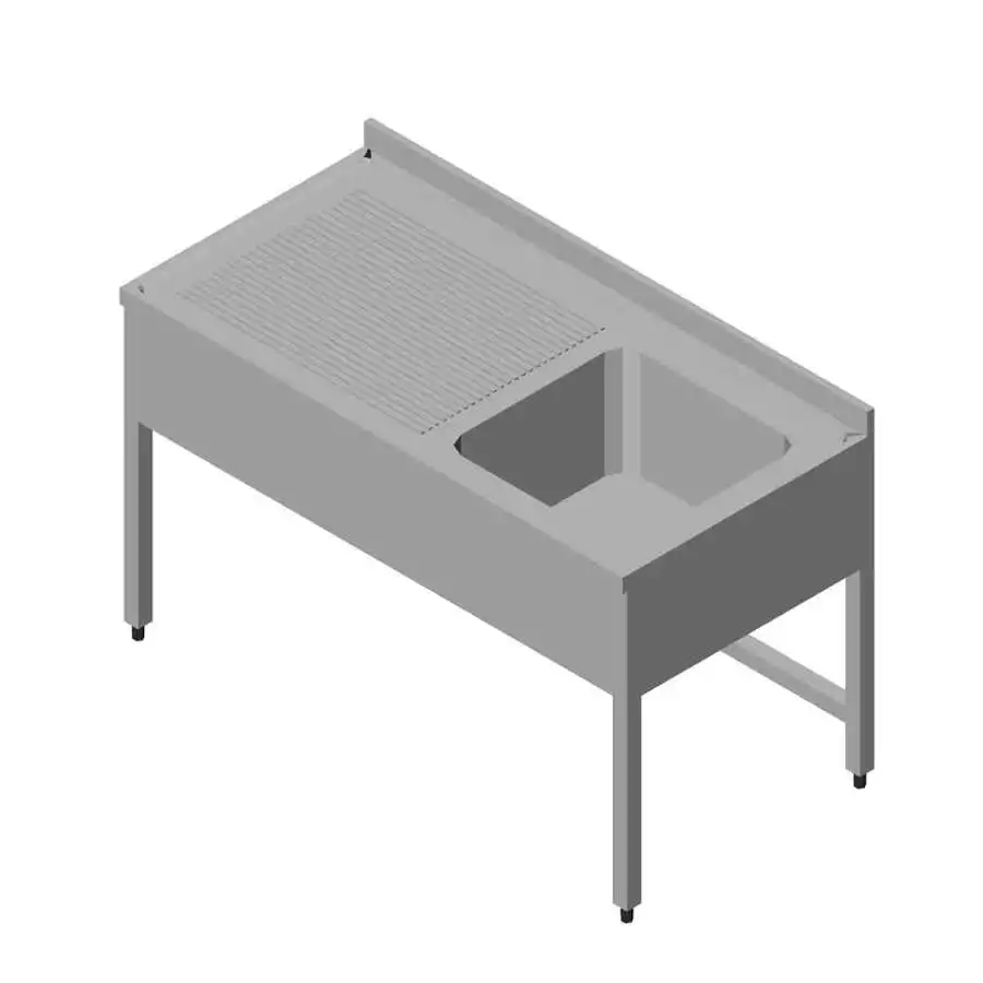 Öztiryakiler Evyeli Tezgah 1G/1D Sol 3 Perdeli Demonte 100x70 Cm