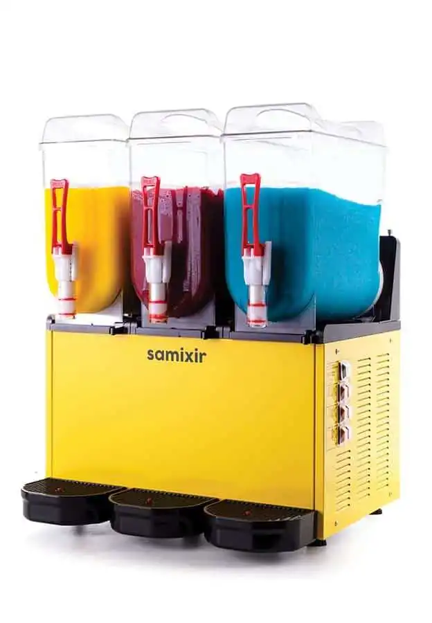 Samixir SLUSH36.Y Ice Slush Triple Milkshake Meyve Suyu Dispenseri 12+12+12 L Sarı
