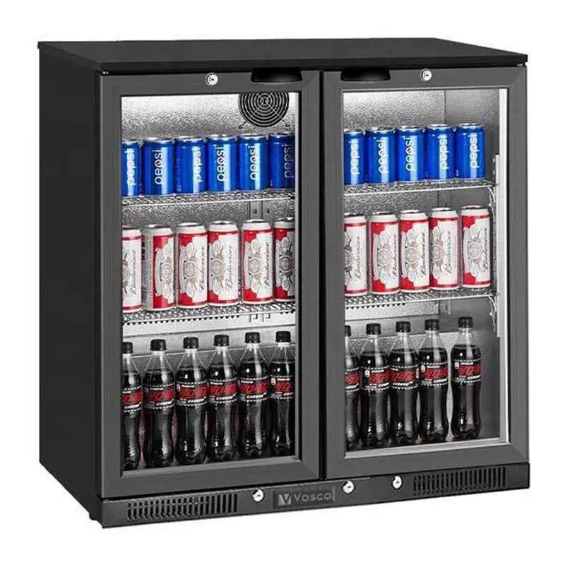 Vosco VBBC-250S 2 Kapılı Bar Arkası Şişe Soğutucu Dolap 238 Lt Siyah