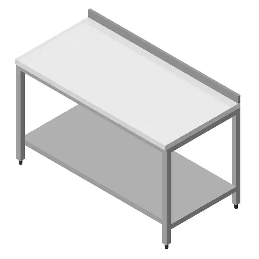 Öztiryakiler Çalışma Tezgahı  Polietilen Tablalı Taban Raflı 160x60 Cm