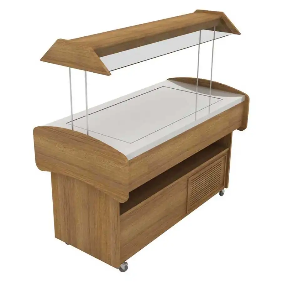 Öztiryakiler Isıtmalı Düz Yüzeyli Saladbar, 153x149x78 cm, Elektrikli