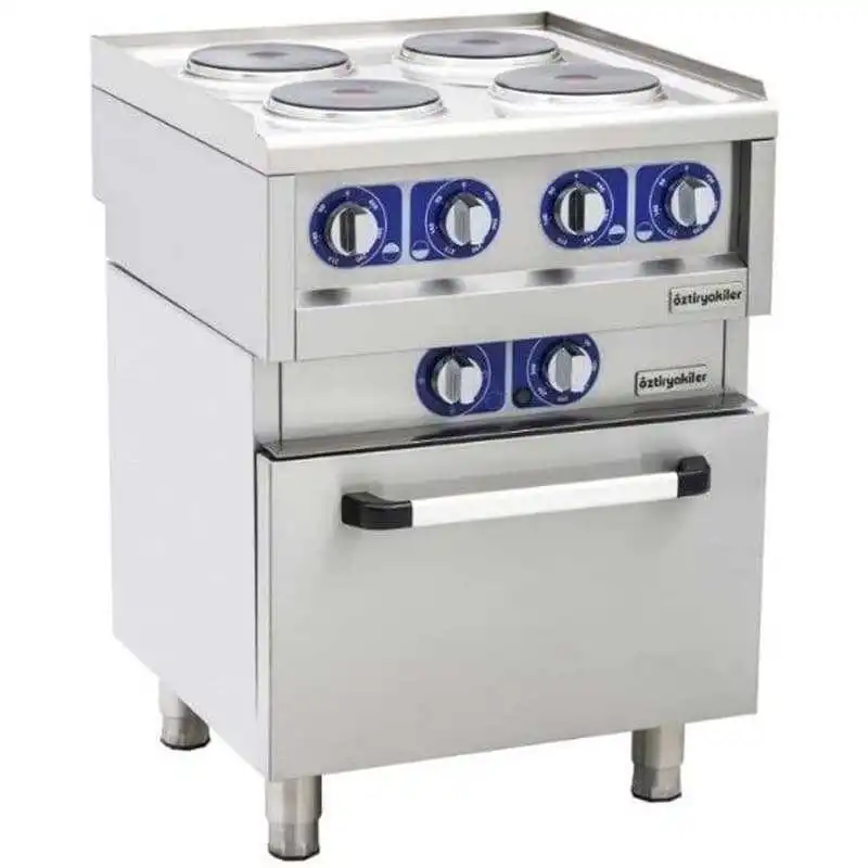 Öztiryakiler 600 Seri Kuzine Fırınlı Elektrikli 4 Yuvarlak Plate 60*60*85