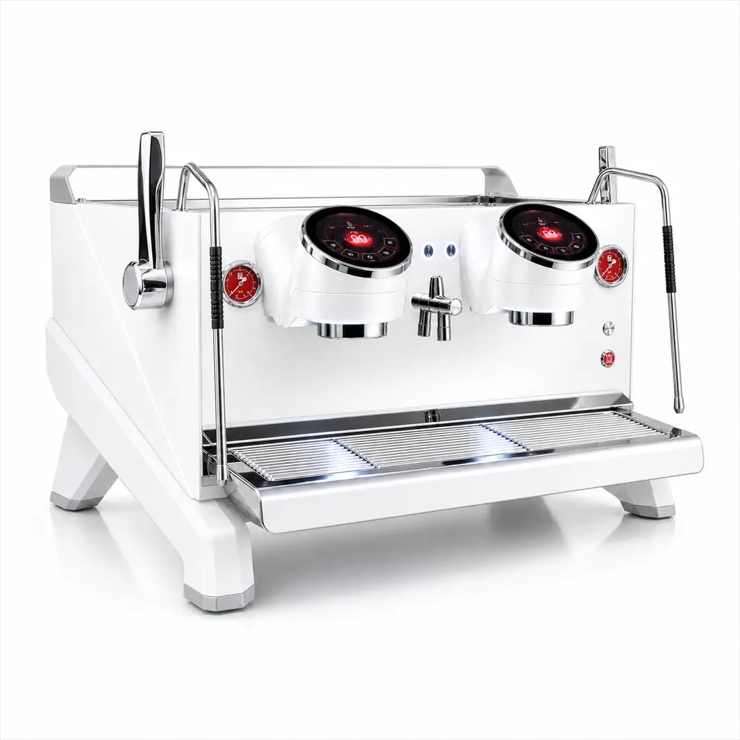 Felvini Raptor Tam Otomatik Espresso Kahve Makinesi Yüksek Kaşık T3 Multi-Boiler PID Kontrollü 2 Gruplu Beyaz