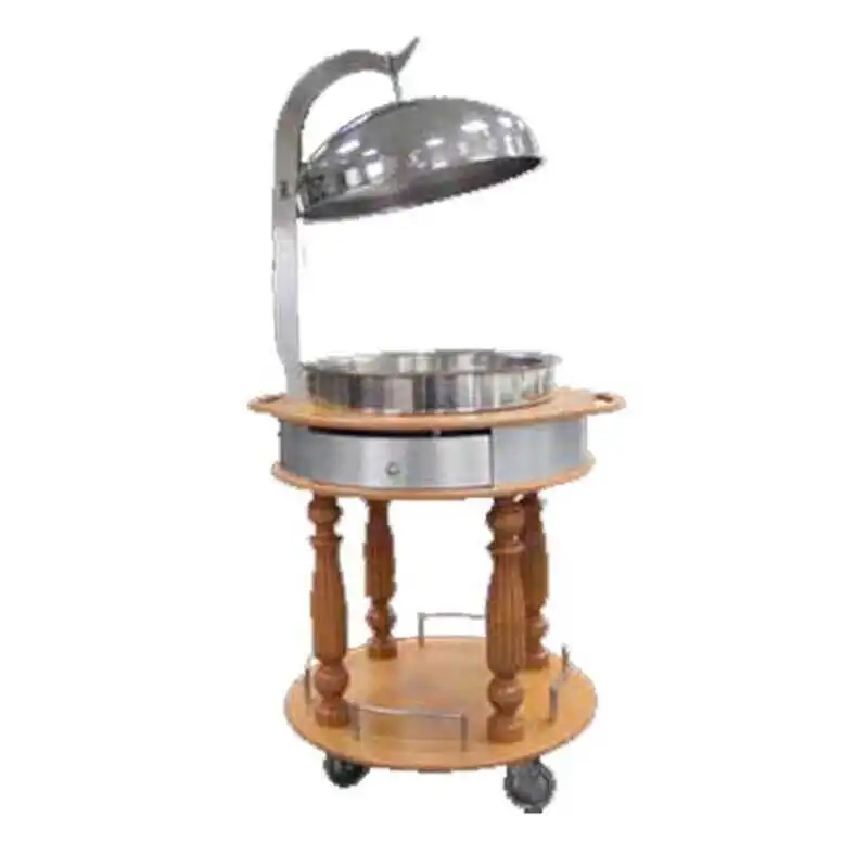 Öztiryakiler Ahşap Chafing Dish Servis Arabası, 90 cm