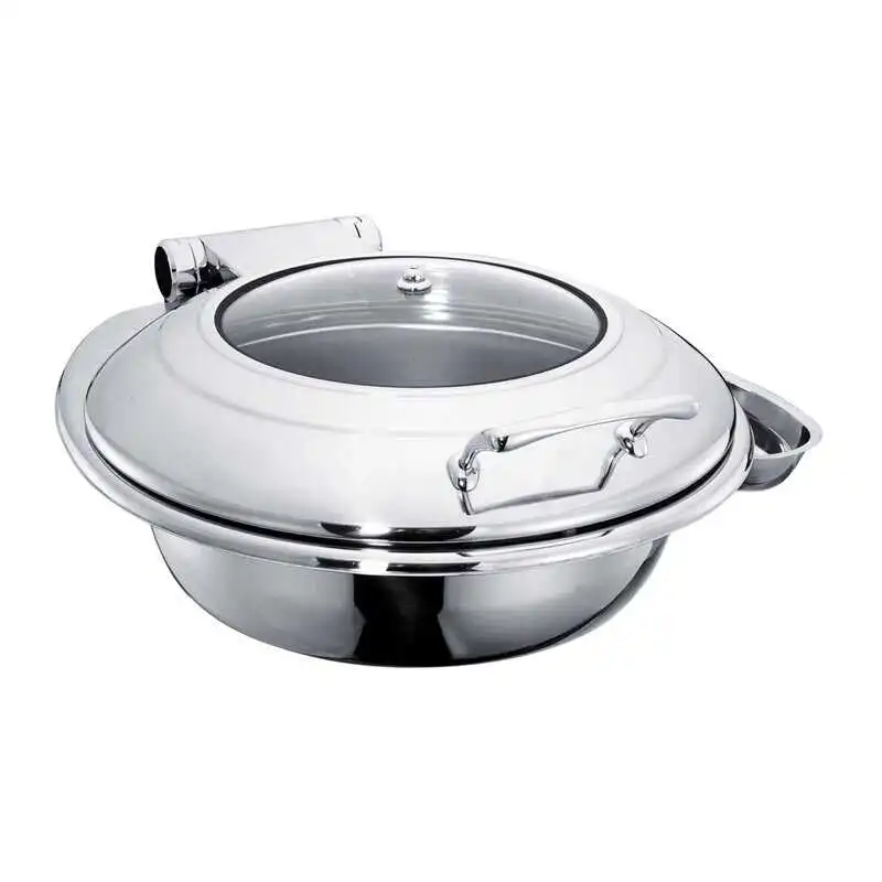 Öztiryakiler Chafing Dish Yuvarlak Cam Kapaklı Ayaksız 6 Lt Gn 2/3