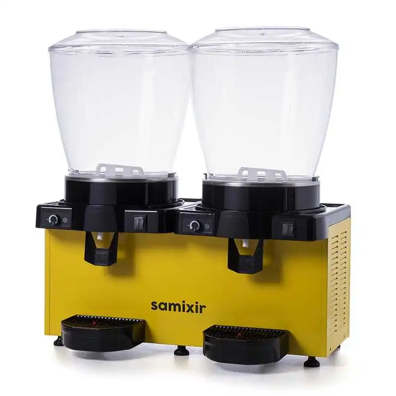 Samixir MM44.AY Panaromik Analog Twin Soğuk İçecek Dispenseri, 22+22 L, Karıştırıcılı, Sarı
