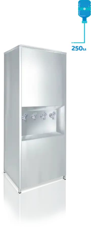 Emsaş EM250 Soğuk Su Sebili, 250 Litre, Komple Paslanmaz,4 Musluklu