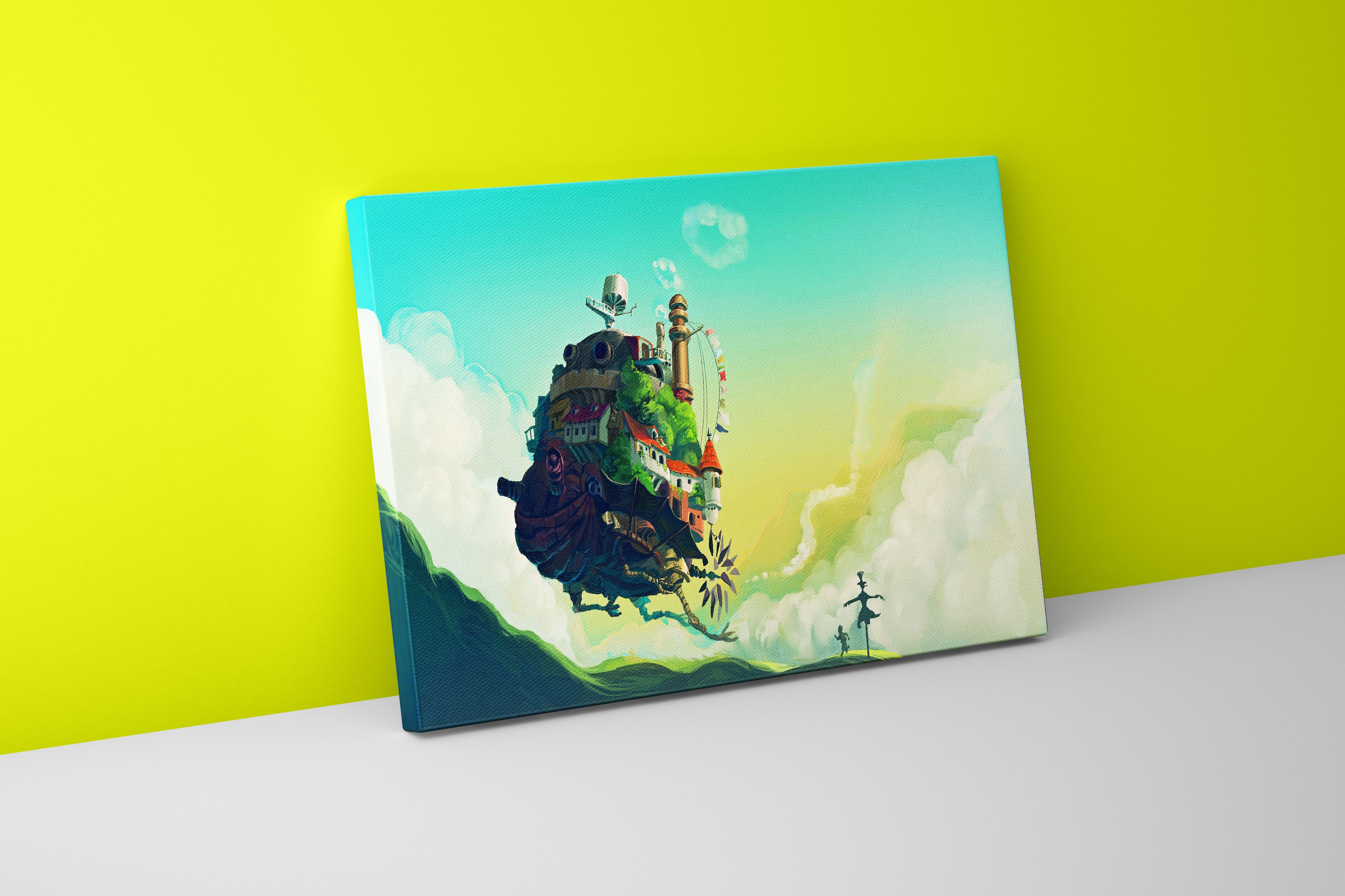 Howl's Moving Castle Canvas Print | Anime Canvas Art | Studio Ghibli Canvas Frame | Howl's Moving Castle Canvas