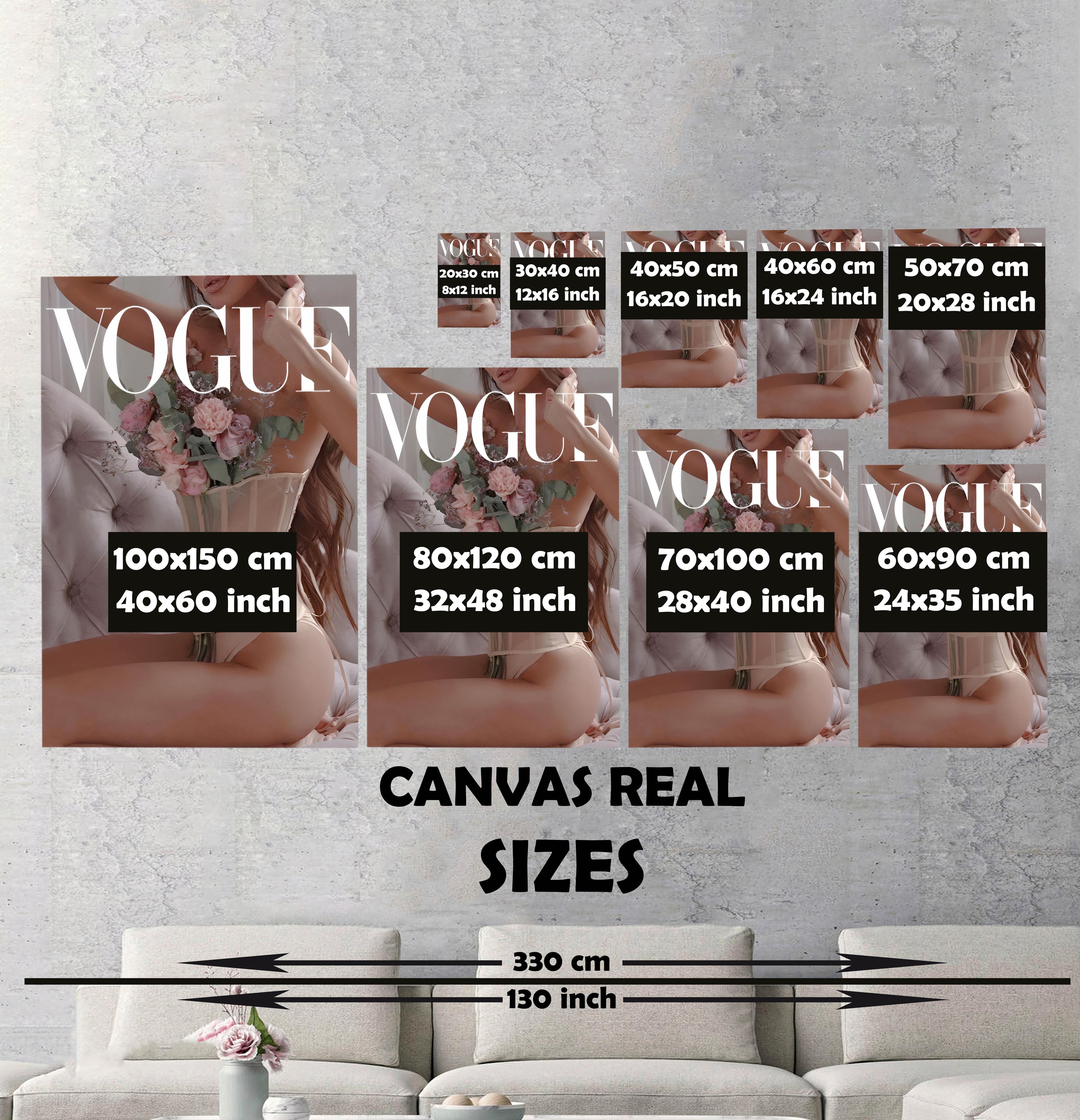 Modern Fashion Magazine Canvas Art | Vogue Inspired Decor | Chic Fashion Magazine Wall Art Canvas Print | Trendy Cover Poster | Glamorous Art for Home Decor Model 183