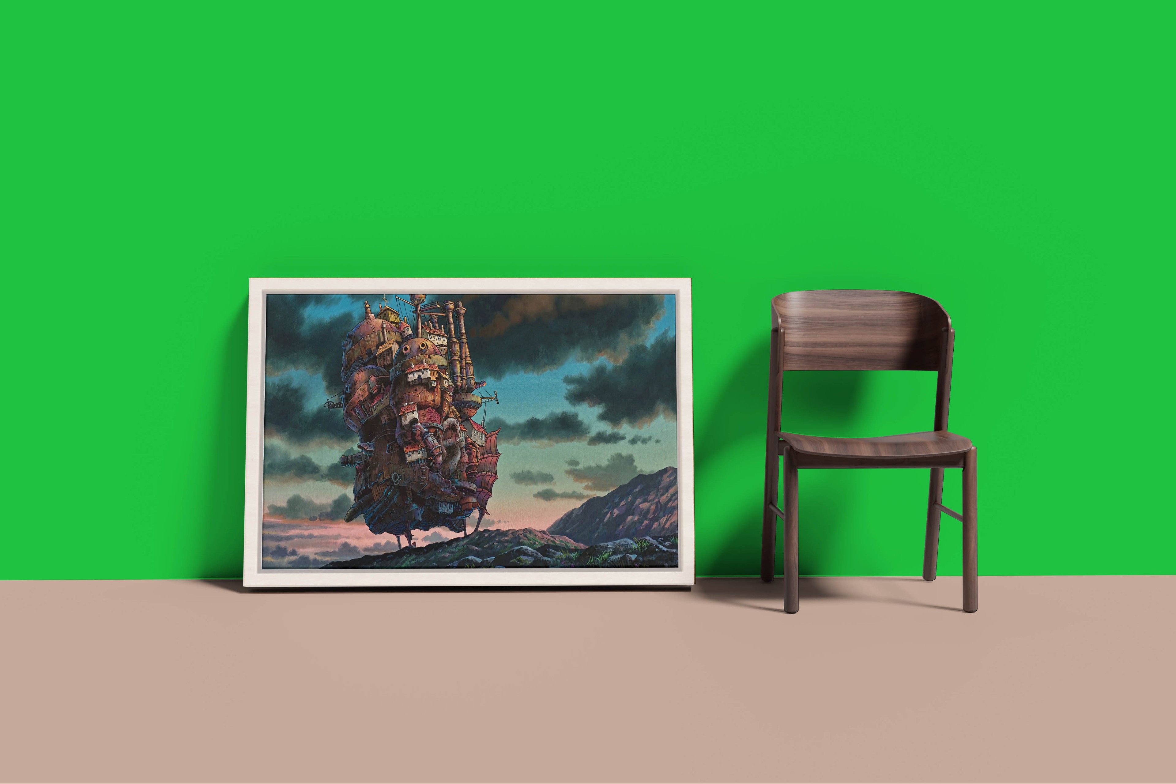 Howl's Moving Castle Canvas Print | Anime Canvas Art | Studio Ghibli Canvas Frame | Howl's Moving Castle Canvas