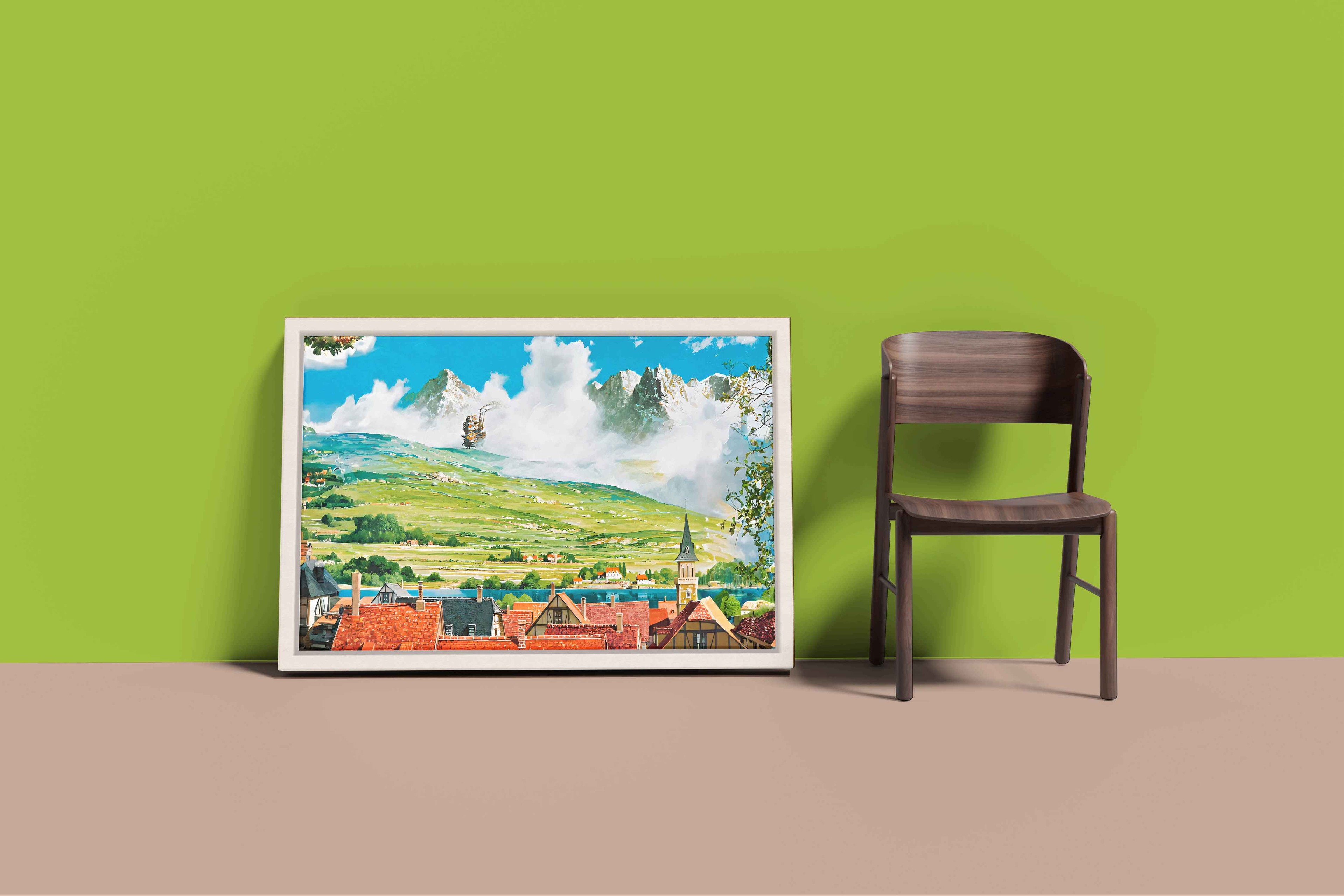 Hayao Miyazaki Howl's Canvas Print | Anime Canvas Art | Howl's Moving Castle Canvas Frame | Howl's Moving Castle Canvas