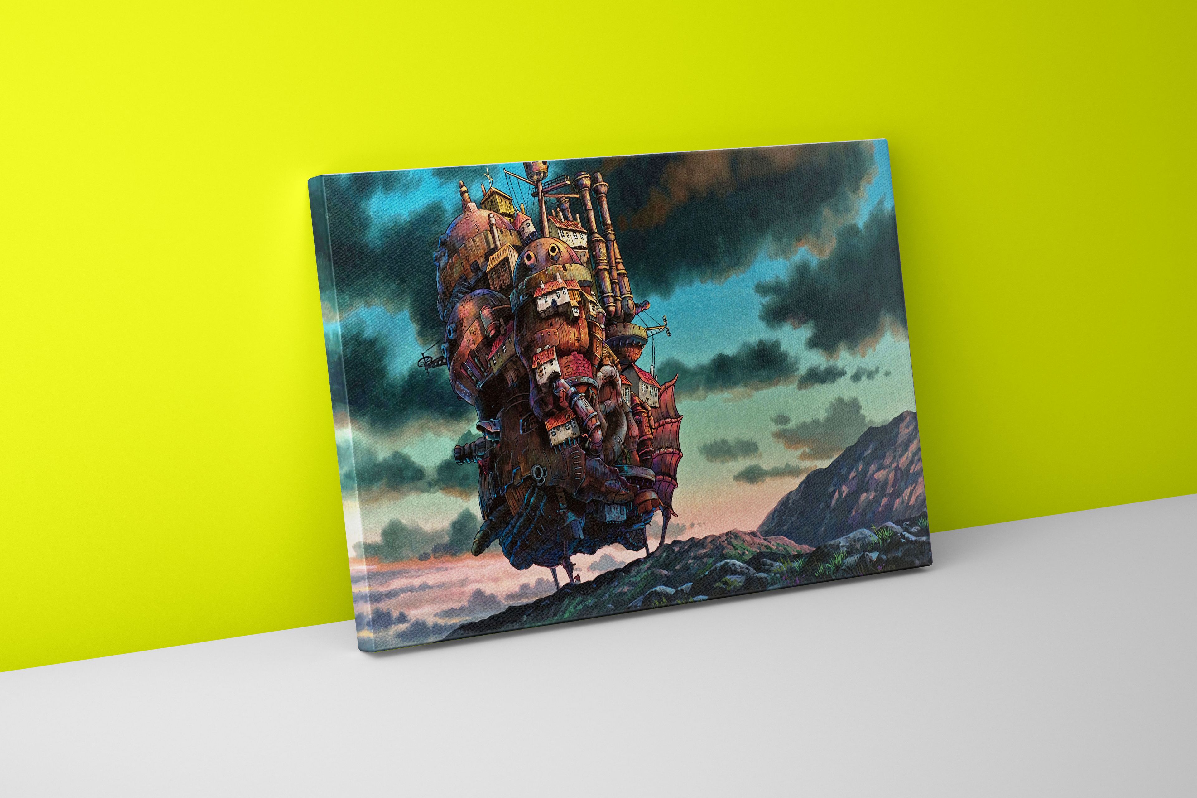 Howl's Moving Castle Canvas Print | Anime Canvas Art | Studio Ghibli Canvas Frame | Howl's Moving Castle Canvas