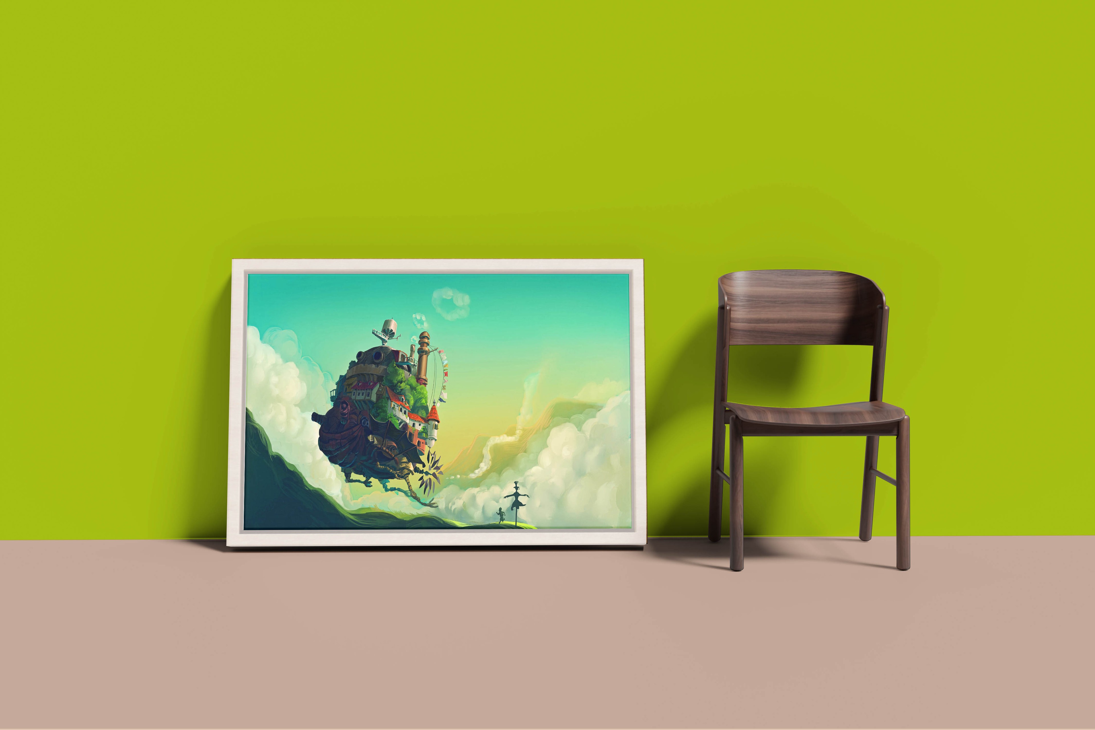 Howl's Moving Castle Canvas Print | Anime Canvas Art | Studio Ghibli Canvas Frame | Howl's Moving Castle Canvas