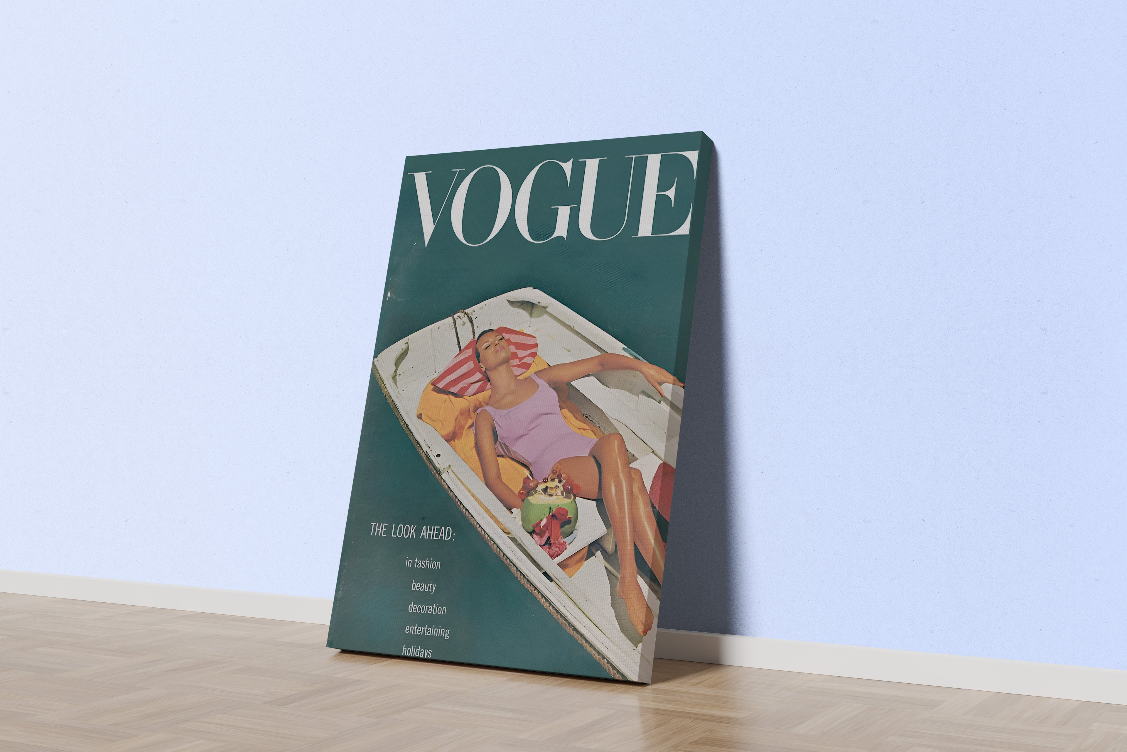 Vogue Cover Canvas Print | Fashion Magazine Canvas Print | Vogue Fashion Canvas Frame | Girls Room Decor | Vintage Fashion Art | Luxury Fashion Art Model 191