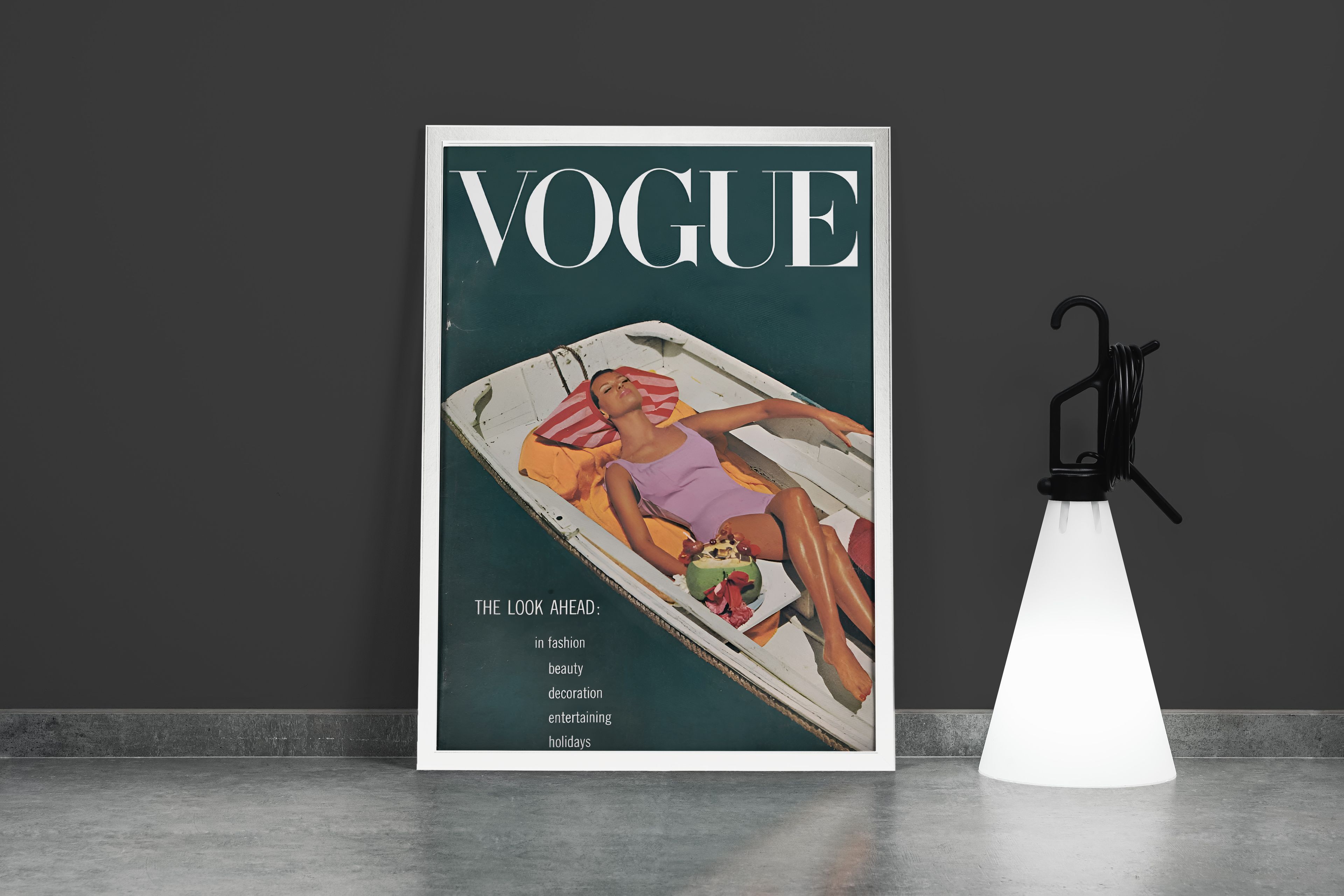 Vogue Cover Canvas Print | Fashion Magazine Canvas Print | Vogue Fashion Canvas Frame | Girls Room Decor | Vintage Fashion Art | Luxury Fashion Art Model 191