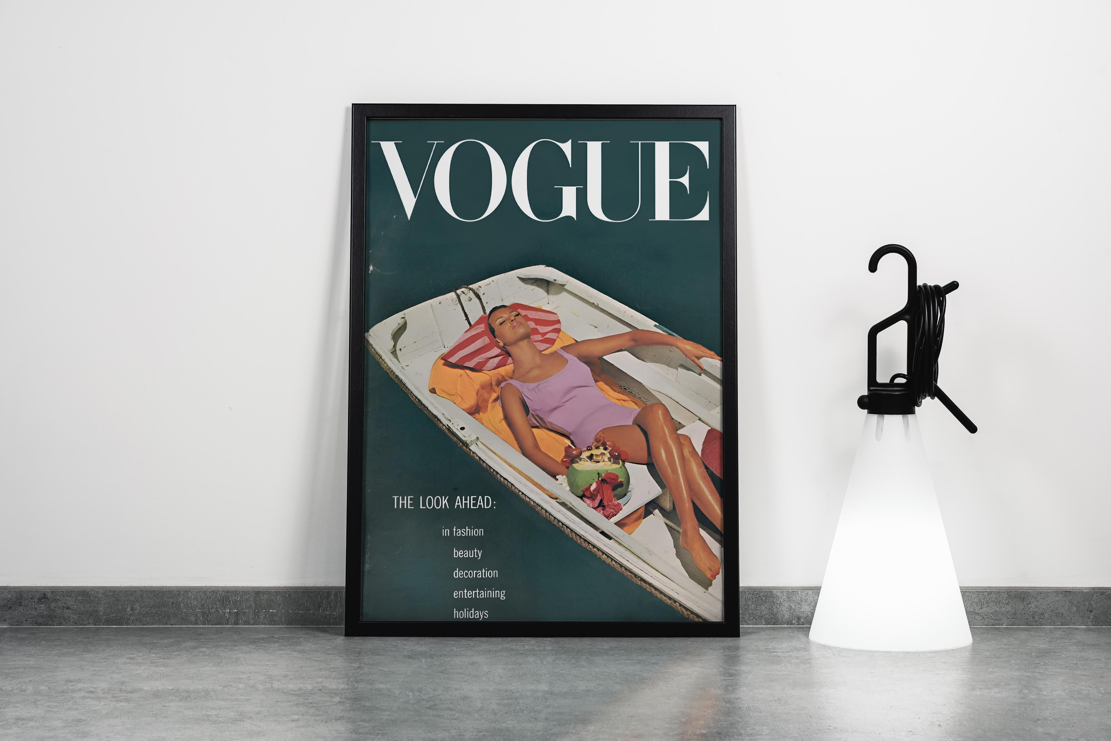 Vogue Cover Canvas Print | Fashion Magazine Canvas Print | Vogue Fashion Canvas Frame | Girls Room Decor | Vintage Fashion Art | Luxury Fashion Art Model 191