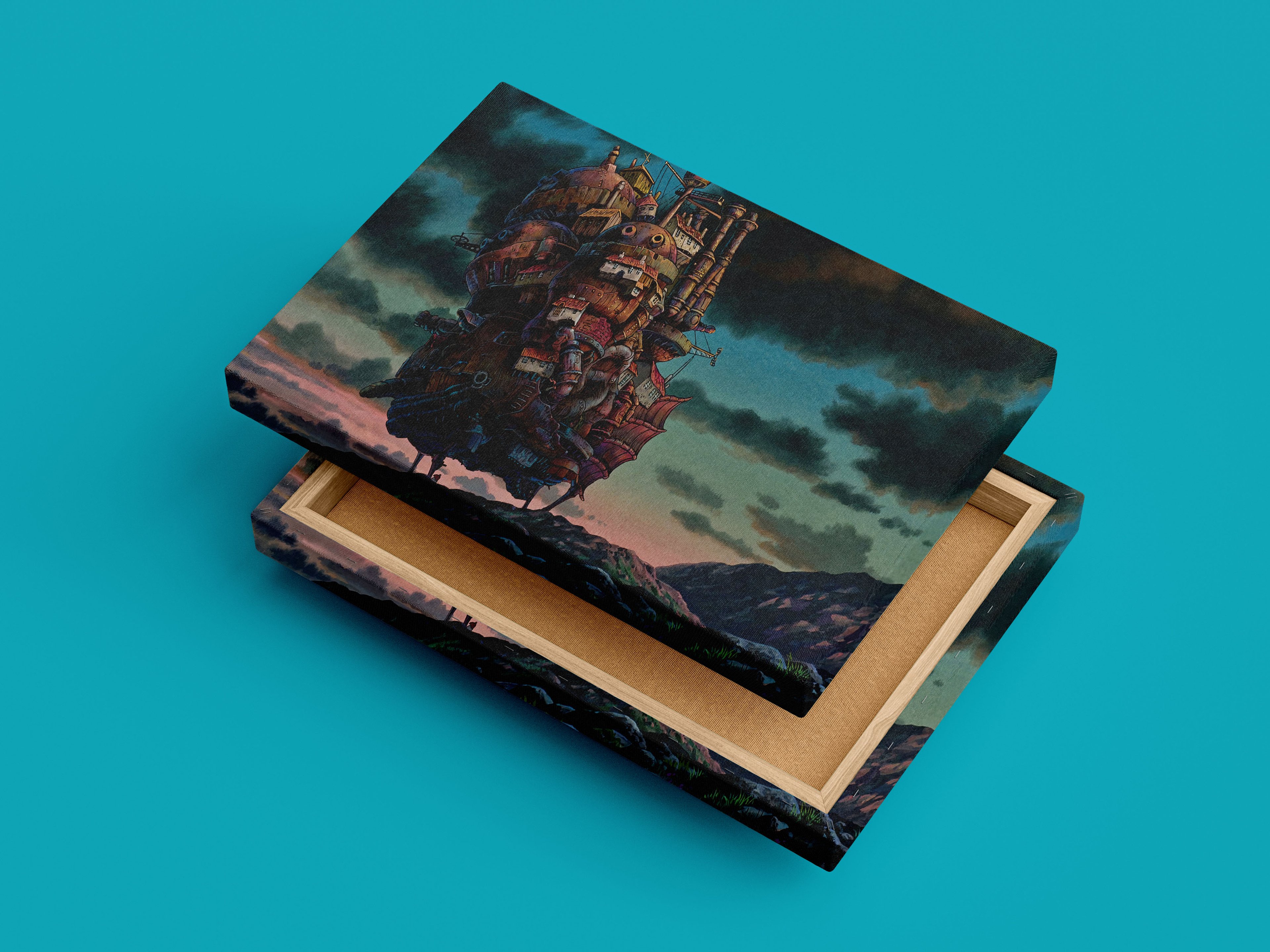 Howl's Moving Castle Canvas Print | Anime Canvas Art | Studio Ghibli Canvas Frame | Howl's Moving Castle Canvas