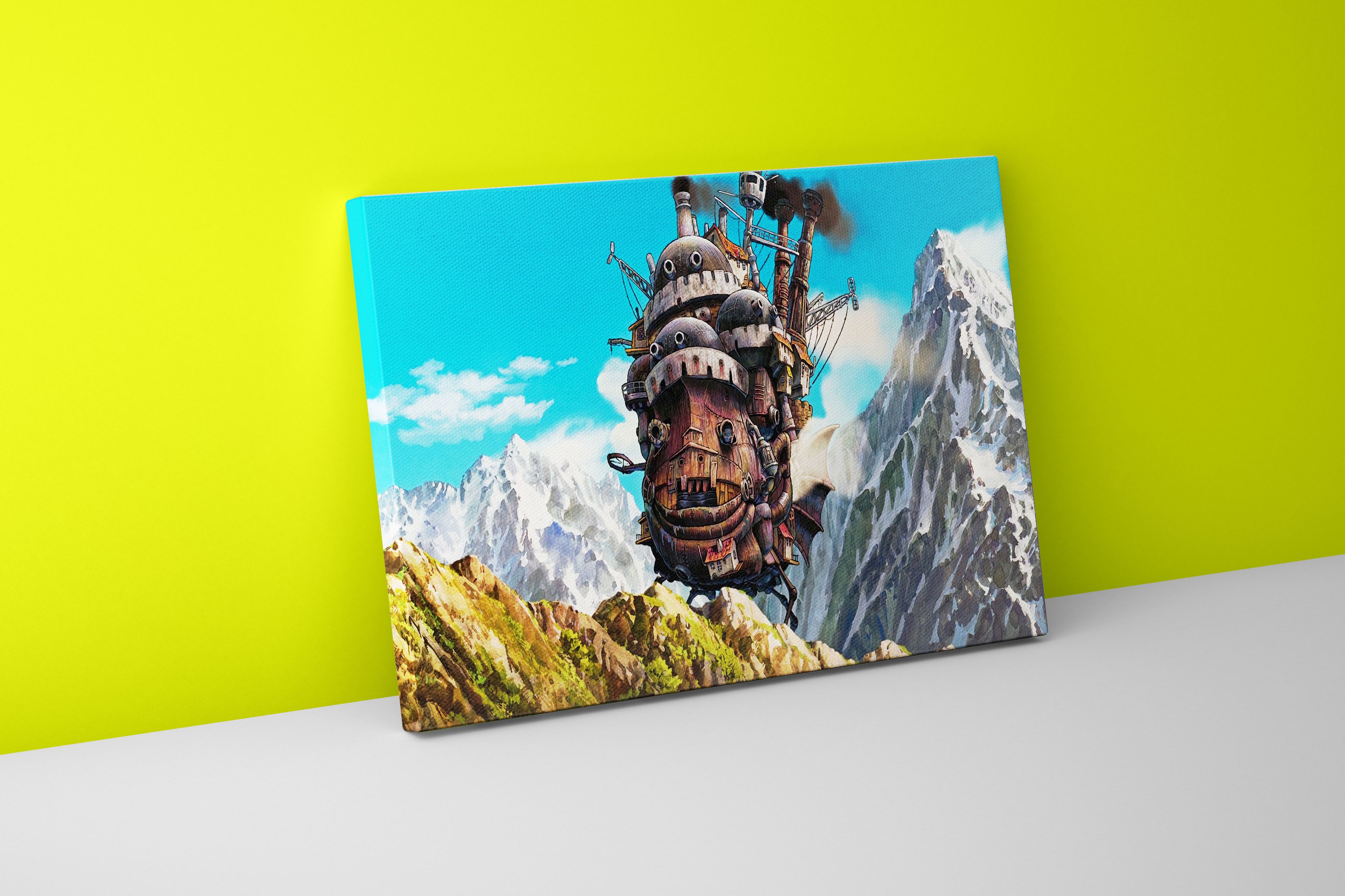 Hayao Miyazaki Howl's Canvas Print | Anime Canvas Art | Howl's Moving Castle Canvas Frame | Howl's Moving Castle Canvas