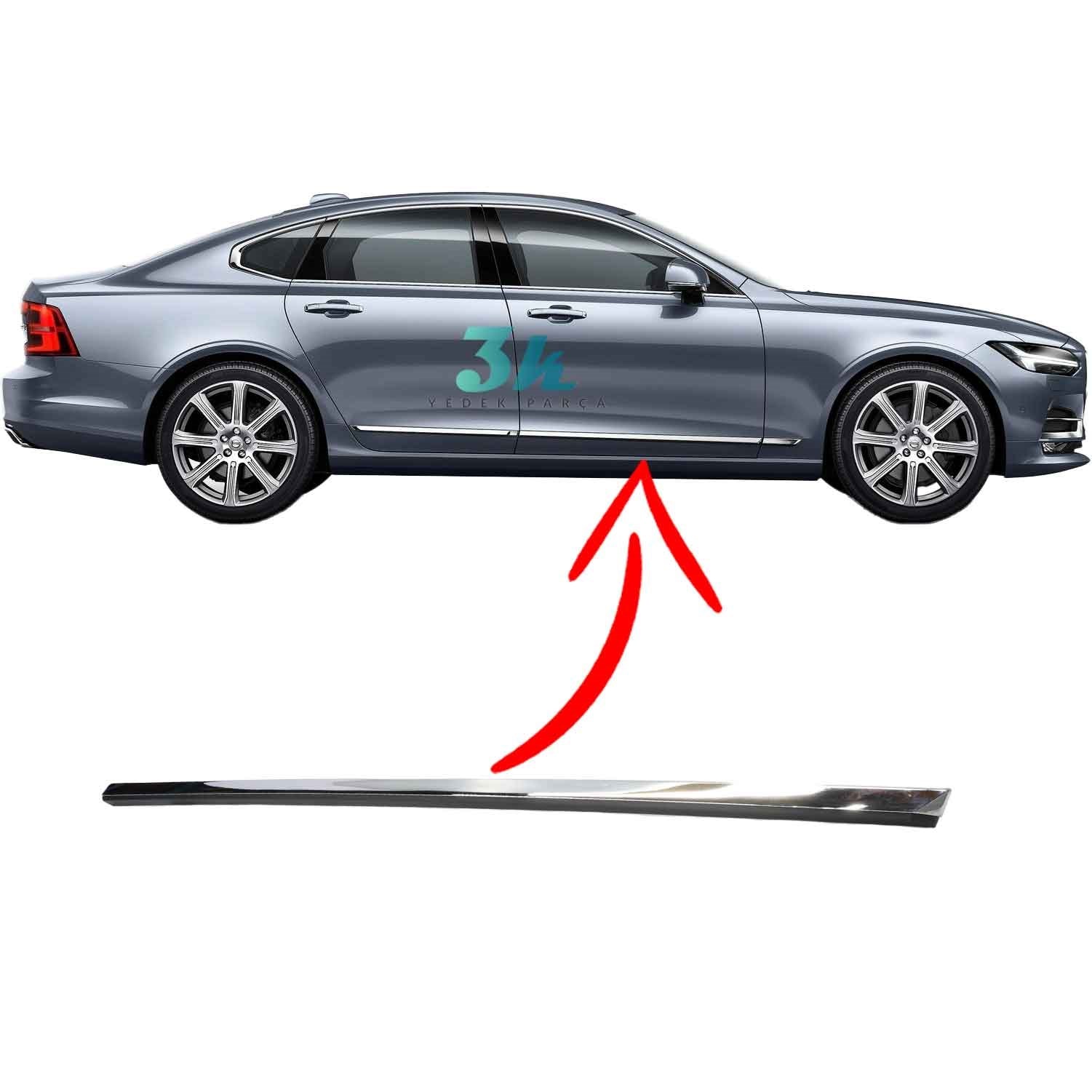 Volvo S90 V90 Kapı Çıtası Bandı Krom 2017 2024 Sağ Ön