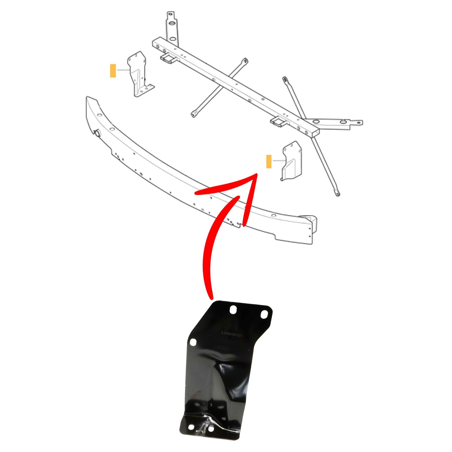 Volvo Xc90 Xc60 Ön Panel Darbe Emici Yan Bağlantı Sacı Sol