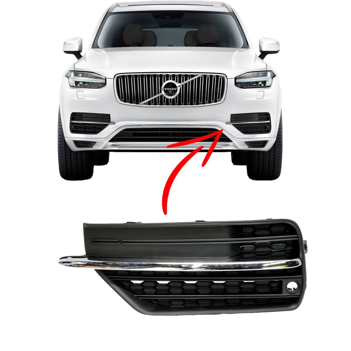 Volvo Xc90 Ön Tampon Sis Kapağı Kromlu Sol 2015 2016 2017 2018