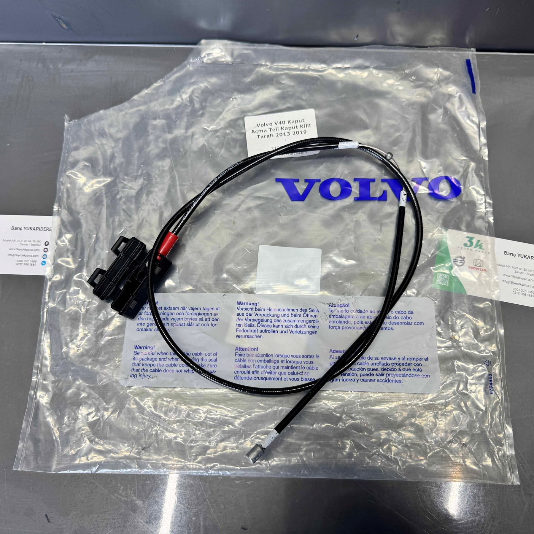 Volvo V40 Kaput Kilit Teli Halatı 2013-2019 31395562