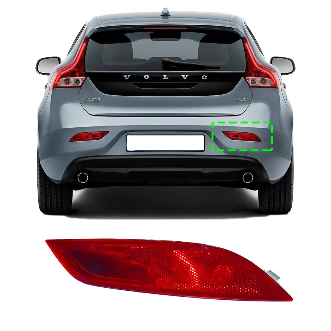 Volvo V40 Arka Tampon Reflektör Sis Farı Stop 2013 2019 SAĞ